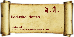 Maduska Netta névjegykártya